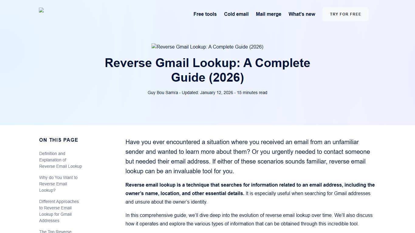 Reverse Gmail Lookup: A Complete Guide (2026)